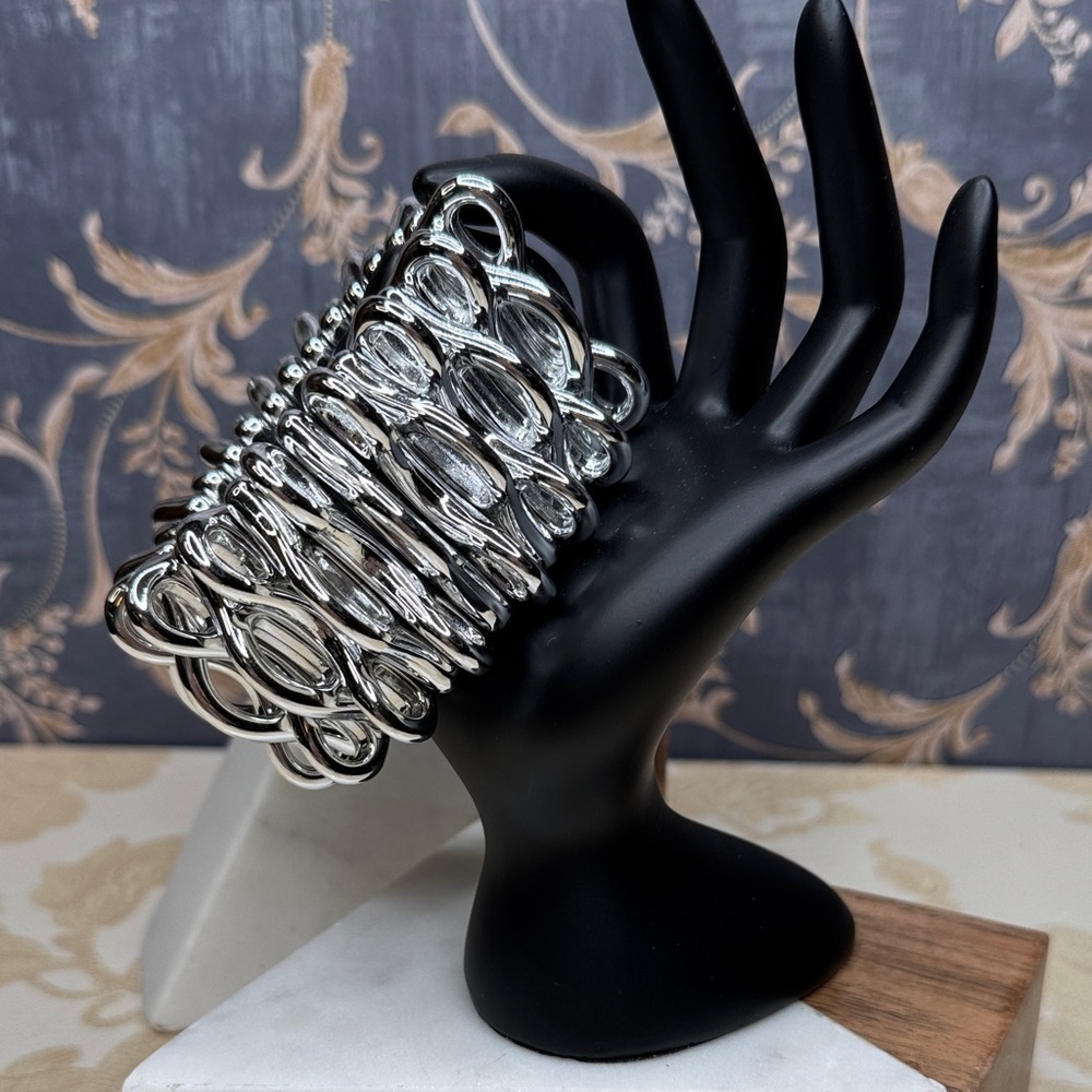 Vintage Estate Silver Stretch Bracelet Lot C14